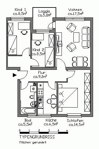 Für Vater - Mutter - Kind: großzügige 3,5-Zimmer-Wohnung