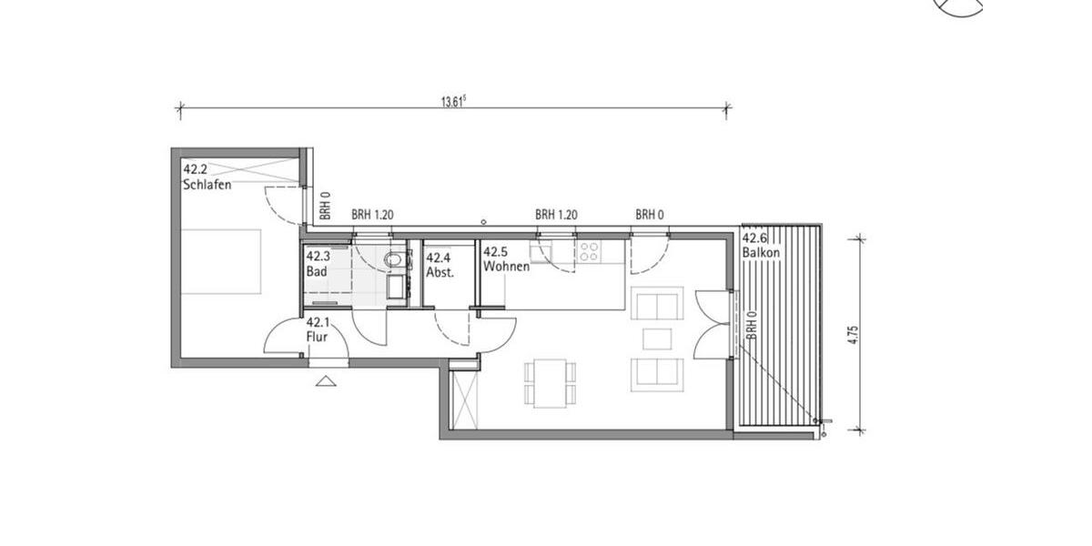 Etagenwohnung Wesseling - 2 Zimmer, 60 m&sup2;, 1.000&euro; | Angebot:24646202