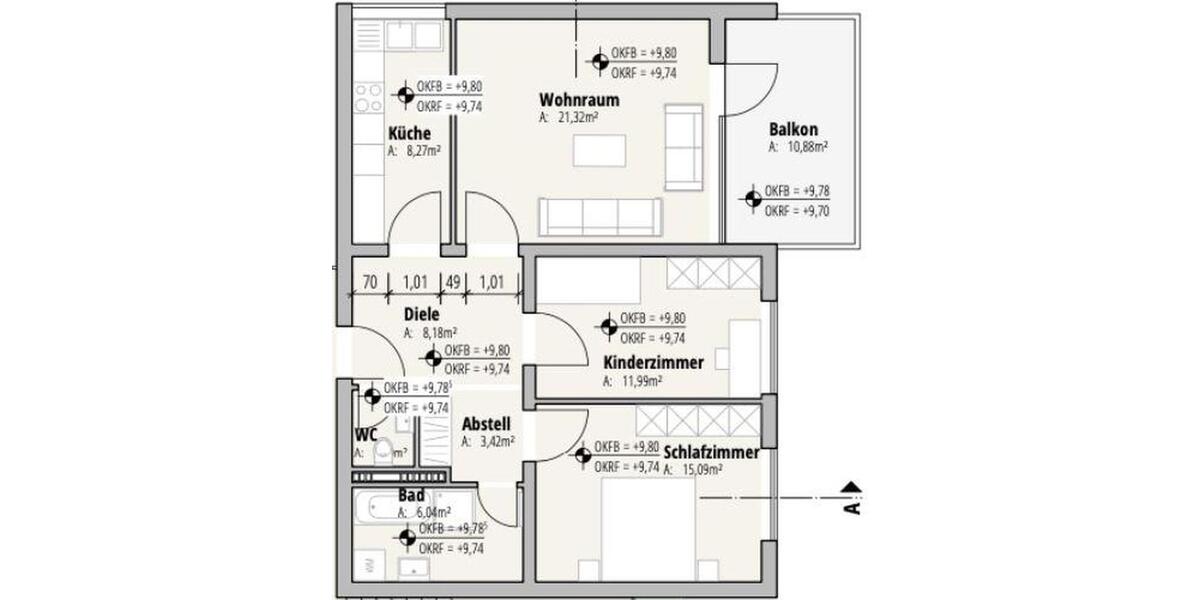 Attraktive 3-Zimmer Wohnung mit BalkonWohnen über den Dächern von Waldbüttelbrunn 3 zimmer