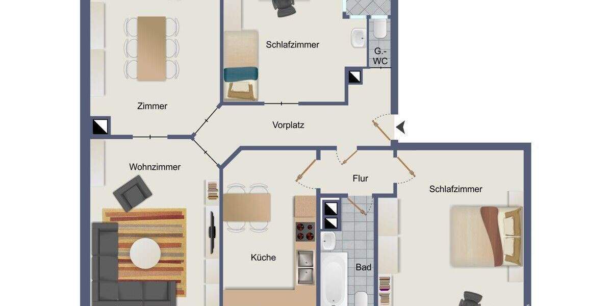Etagenwohnung Pforzheim / Arlinger Brötzingen - 4 Zimmer, 95 m&sup2;, 990&euro; | Angebot:24860352