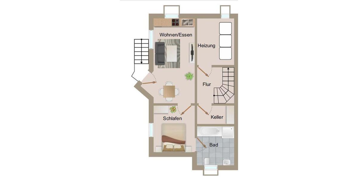 Etagenwohnung Vöhringen - 2 Zimmer, 41 m&sup2;, 550&euro; | Angebot:26678673