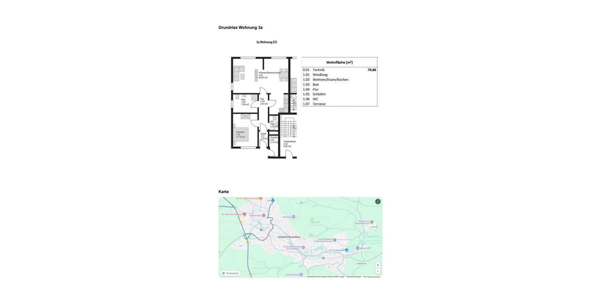 Erdgeschoßwohnung Birgland - 2.5 Zimmer, 79 m&sup2;, 790&euro; | Angebot:26356662