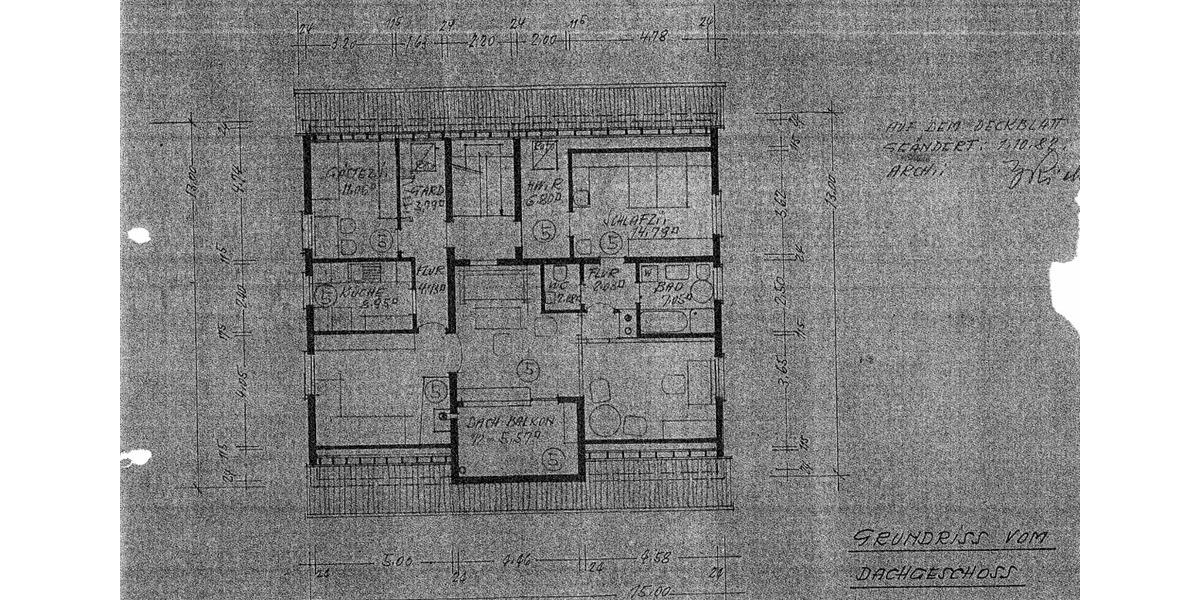 Dachgeschoßwohnung Frickenhausen - 5.5 Zimmer, 112 m&sup2;, 1.150&euro; | Angebot:24867017