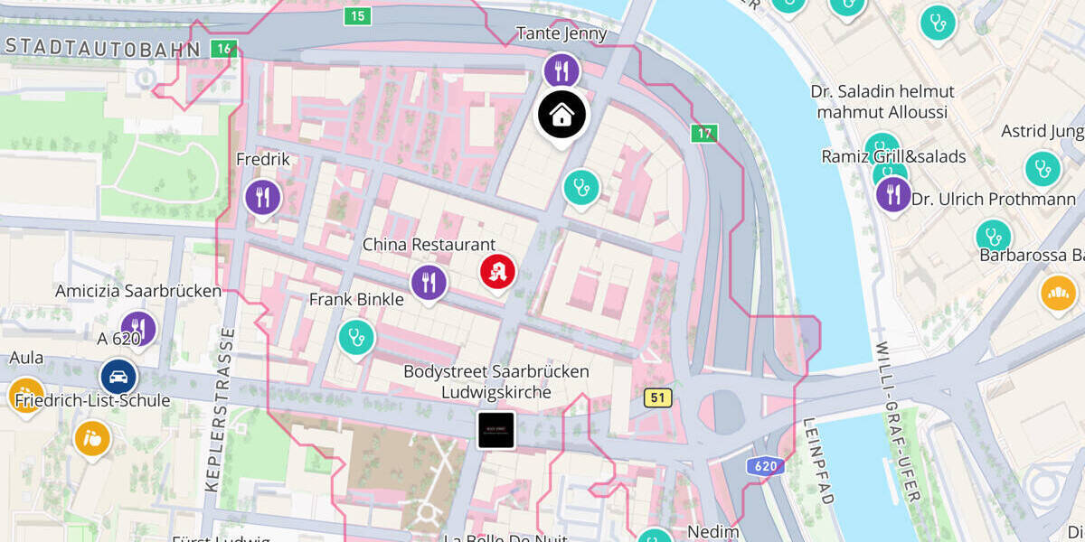 Etagenwohnung Saarbrücken Alt-Saarbrücken - 2 Zimmer, 590&euro; | Angebot:25727568