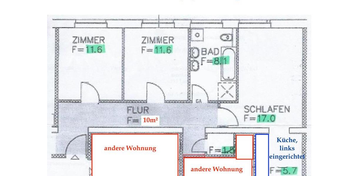 Etagenwohnung Werder (Havel) - 3 Zimmer, 65 m&sup2;, 900&euro; | Angebot:26701566