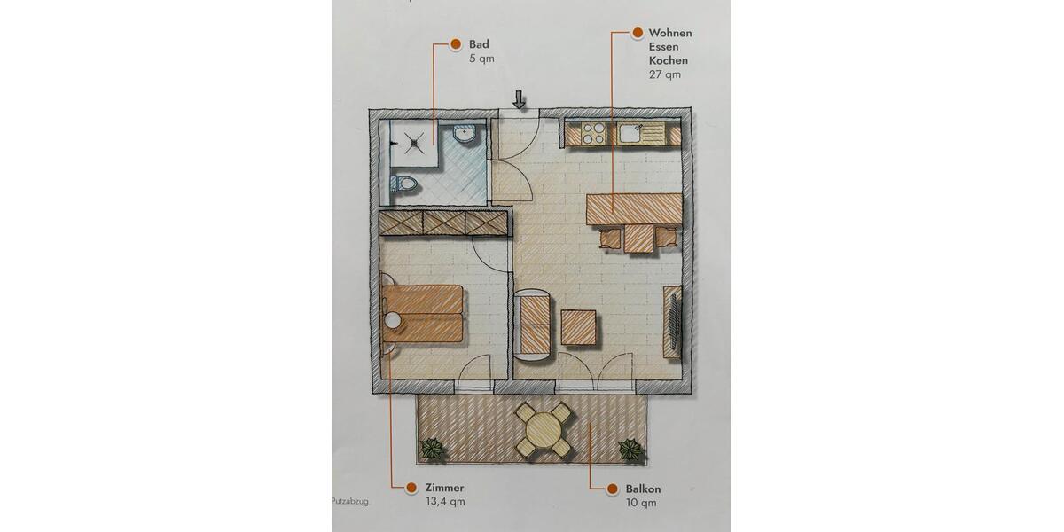 Erdgeschoßwohnung Solms - 2 Zimmer, 52 m&sup2;, 950&euro; | Angebot:26447829
