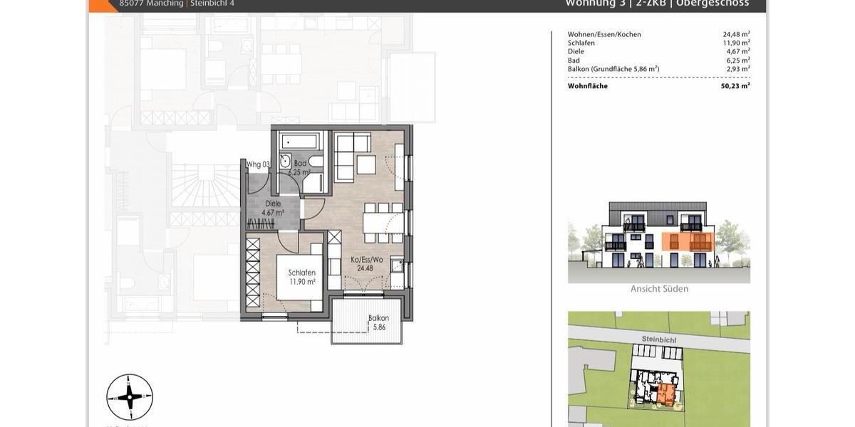Etagenwohnung Ingolstadt Münchener Straße - 2 Zimmer, 55 m&sup2;, 1.030&euro; | Angebot:25794990