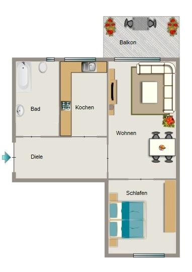 Etagenwohnung Bochum Bochum-Ost - 2.5 Zimmer, 59 m&sup2;, 477&euro; | Angebot:26674864