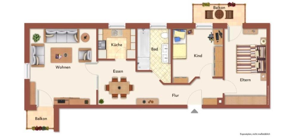 Dachgeschoßwohnung Massing - 3.5 Zimmer, 72 m&sup2;, 650&euro; | Angebot:26351903