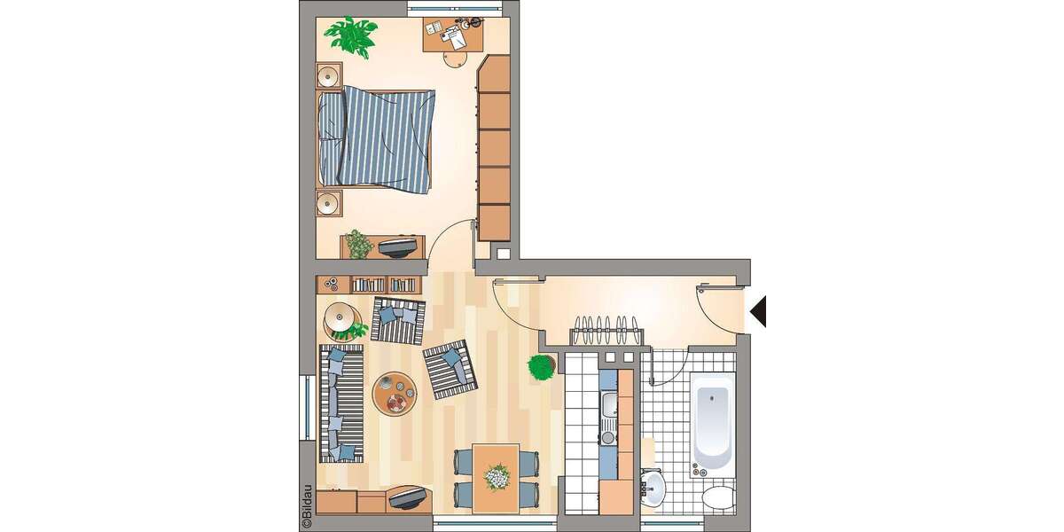 Etagenwohnung Recklinghausen Grullbad - 2.5 Zimmer, 49 m&sup2;, 204&euro; | Angebot:25272426