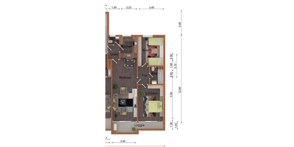 Etagenwohnung Ludwigshafen am Rhein Edigheim - 3 Zimmer, 83 m&sup2;, 1.300&euro; | Angebot:26582840