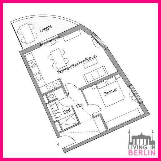 Etagenwohnung Berlin Spandau - 2 Zimmer, 60 m&sup2;, 1.100&euro; | Angebot:26788198