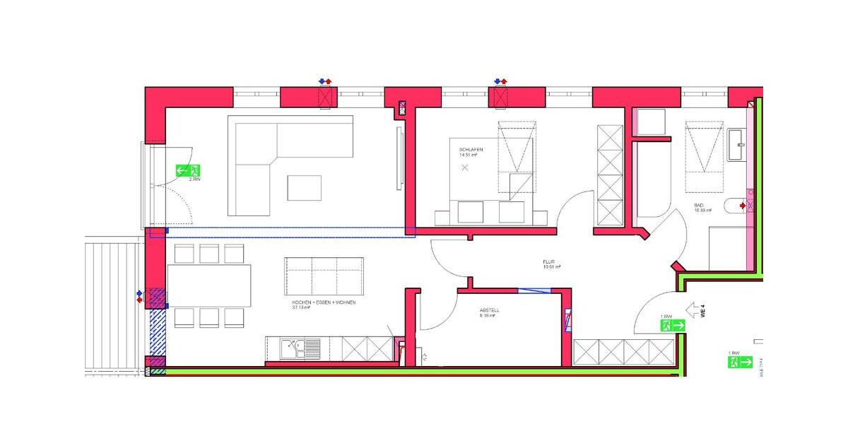 Etagenwohnung Unterreit - 2 Zimmer, 78 m&sup2;, 975&euro; | Angebot:26652016