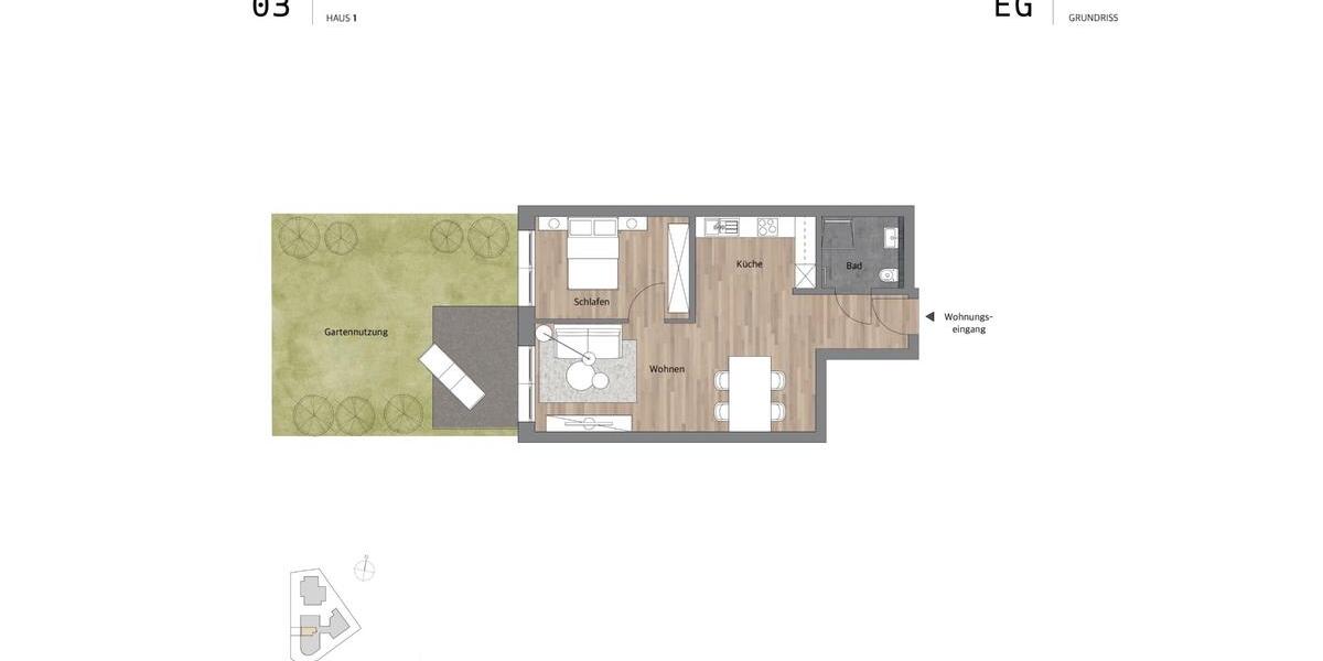 Erdgeschoßwohnung Paderborn - 2 Zimmer, 59 m&sup2;, 780&euro; | Angebot:25858735