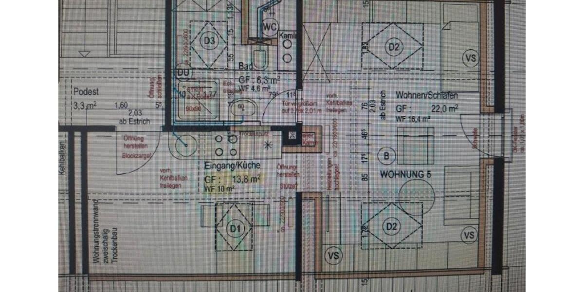 Dachgeschoßwohnung Naila - 1 Zimmer, 32 m&sup2;, 350&euro; | Angebot:25837729