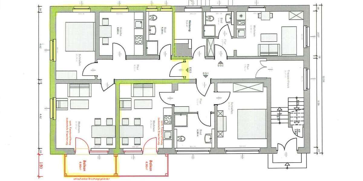 Etagenwohnung Naumburg Bad Kösen - 2 Zimmer, 55 m&sup2;, 545&euro; | Angebot:27246718