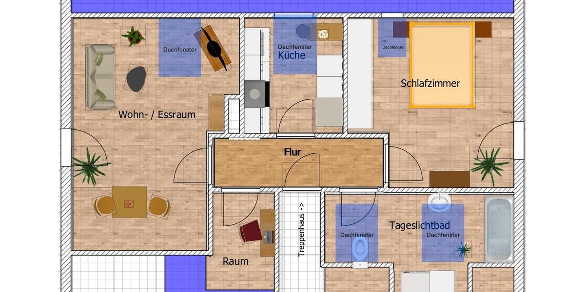 Dachgeschoßwohnung Seeheim-Jugenheim Jugenheim - 2 Zimmer, 68 m&sup2;, 800&euro; | Angebot:26547131