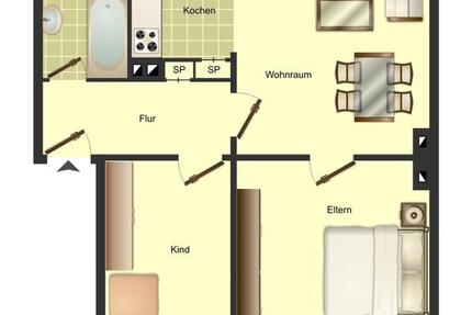 Charmante 3-Zimmer-Etagenwohnung in Bocholt – 52 m², vielseitig gestaltbar 3 zimmer