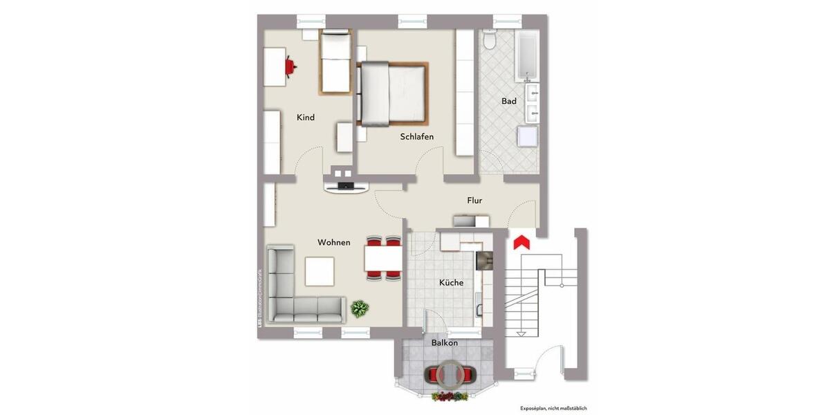 Erdgeschoßwohnung Helmstedt - 3 Zimmer, 72 m&sup2;, 572&euro; | Angebot:25899827