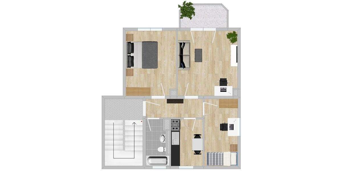 Etagenwohnung Strehla Kleinrügeln - 3 Zimmer, 58 m&sup2;, 351&euro; | Angebot:26799447