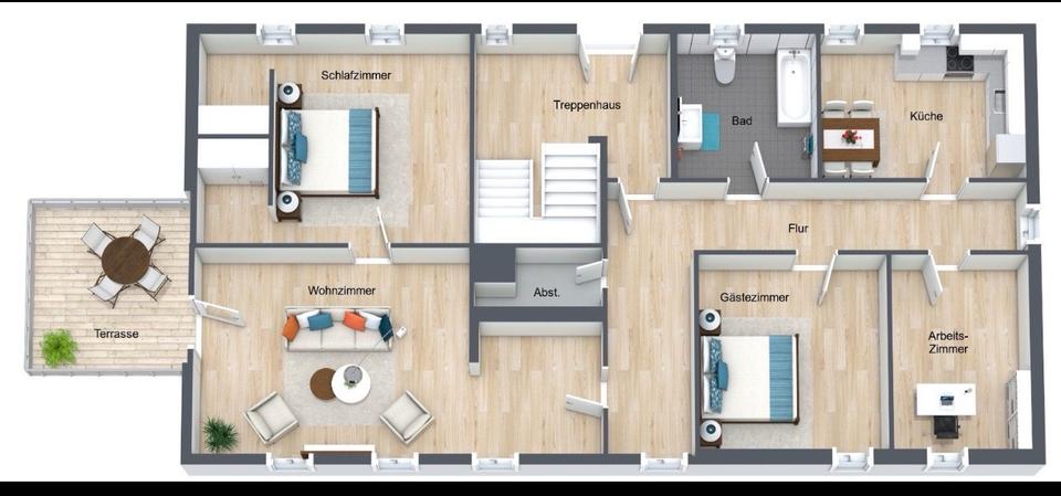 Erdgeschoßwohnung Hörselberg-Hainich Hainich - 4 Zimmer, 130 m&sup2;, 899&euro; | Angebot:25992456