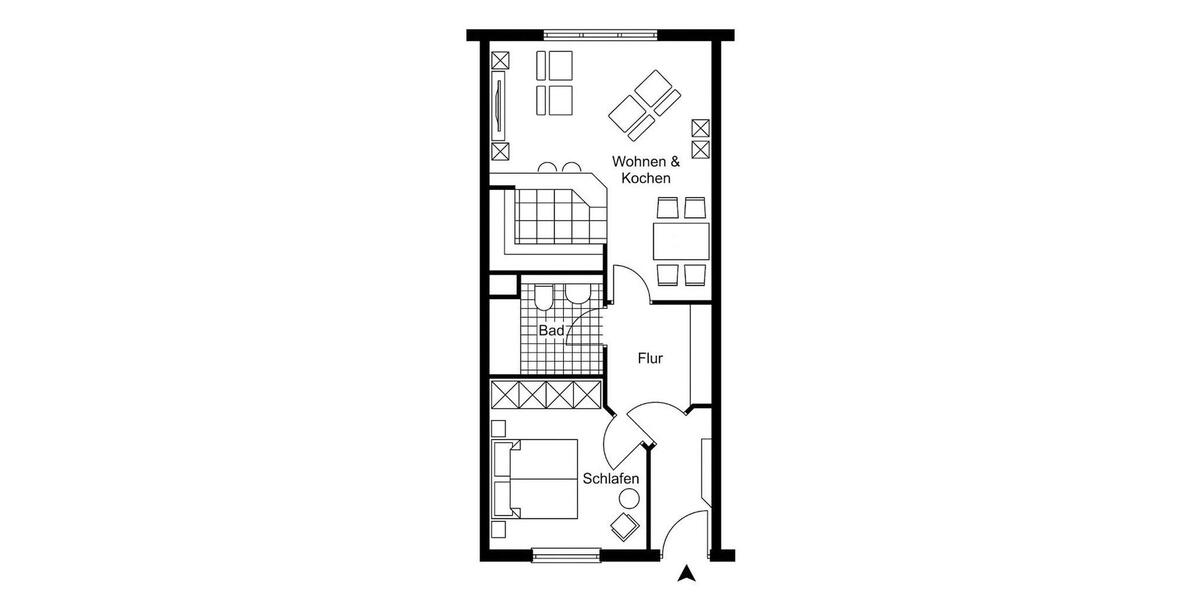 Etagenwohnung Bensheim - 2 Zimmer, 58 m&sup2;, 760&euro; | Angebot:25938086