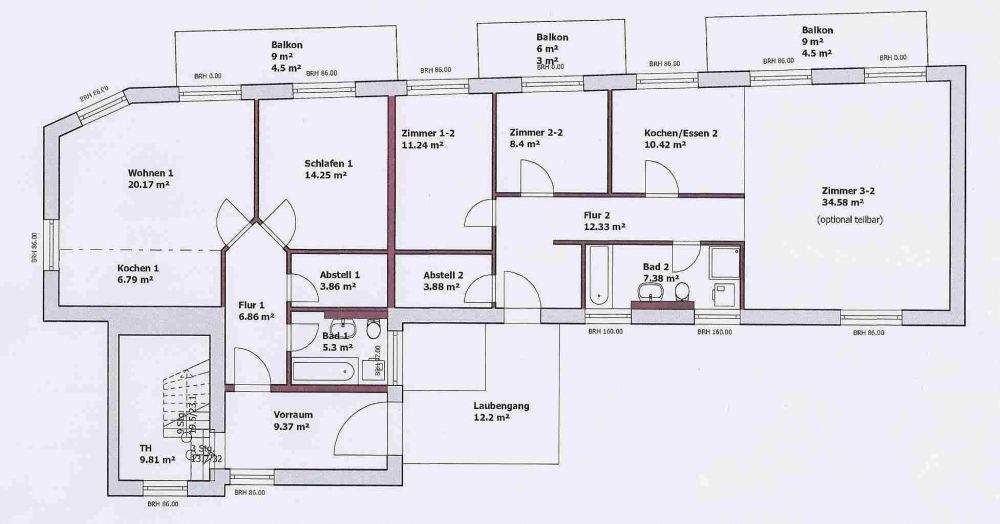Mitten in der Stadt, fern vom Trubel: 2-Zimmer-Hofwohnung mit Balkon 2 zimmer