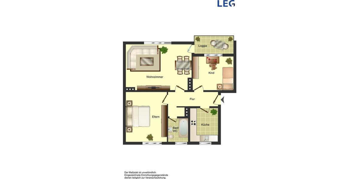 Etagenwohnung Gütersloh Isselhorst - 3 Zimmer, 66 m&sup2;, 629&euro; | Angebot:26297032