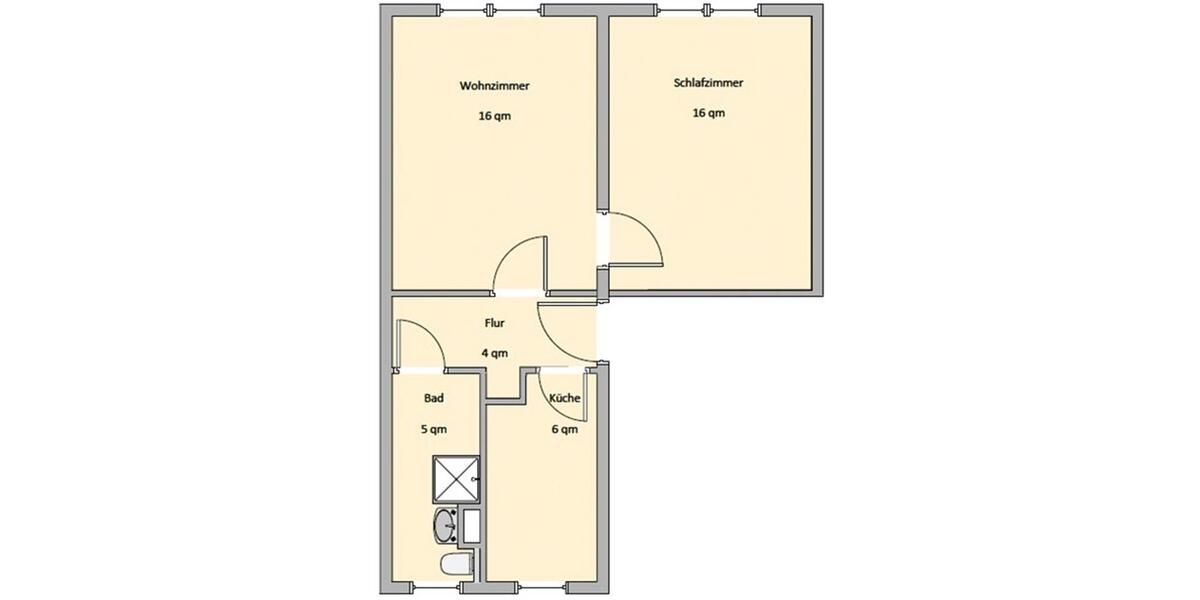 Etagenwohnung Forst (Lausitz) - 2 Zimmer, 46 m&sup2;, 350&euro; | Angebot:24804943