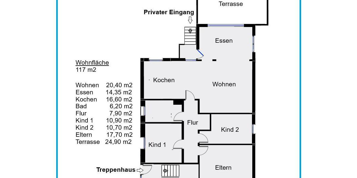 4 Zimmer 117 m2 Erdgeschoss Wohnung zu Vermieten 4 zimmer