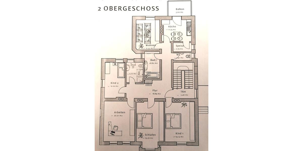 Etagenwohnung Bayreuth City - 5 Zimmer, 134 m&sup2;, 1.400&euro; | Angebot:26613630
