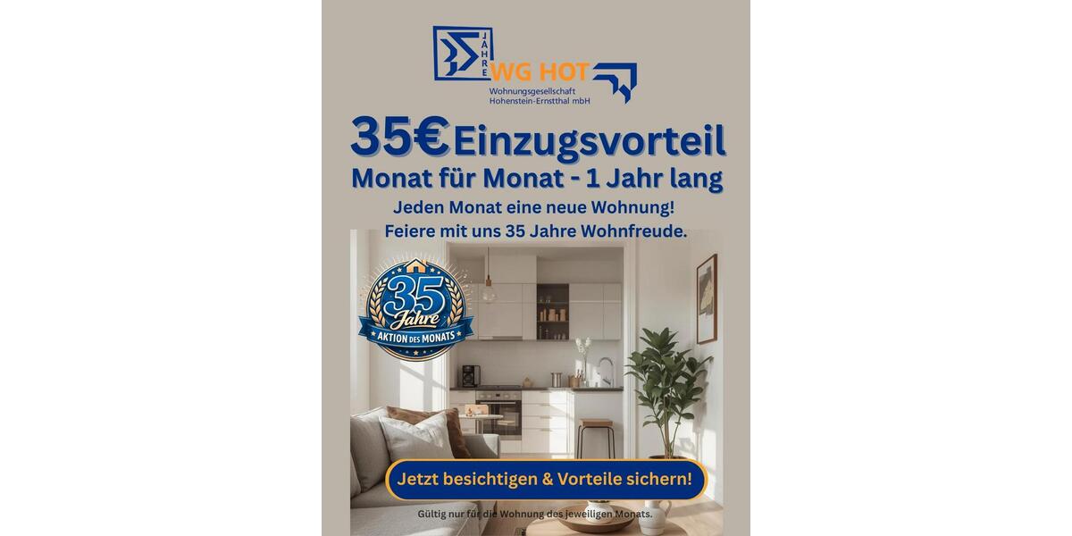 Erdgeschoßwohnung Hohenstein-Ernstthal Ernstthal - 2 Zimmer, 57 m&sup2;, 385&euro; | Angebot:26382741