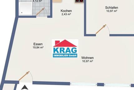 ++ KRAG ImmobilieN ++ Ideal für Singles ++ 1 Riesenraum ++ Stellplatz ++ Abstellraum ++ Küche ++