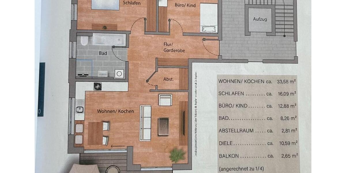 Etagenwohnung Amberg - 3 Zimmer, 87 m&sup2;, 1.170&euro; | Angebot:26649484