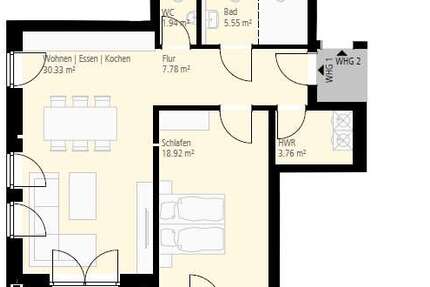 Wohnung Ahaus - 2 Zimmer, 68 m&sup2;, 785&euro; | Angebot:27244897