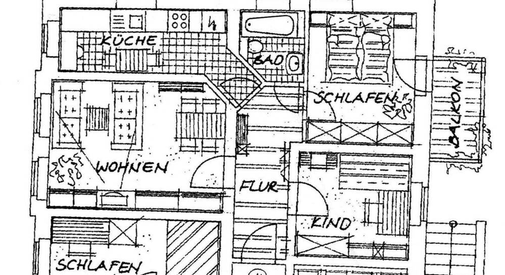 Etagenwohnung Chemnitz Kappel - 3 Zimmer, 70 m&sup2;, 387&euro; | Angebot:26345546