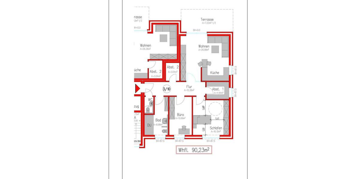 Etagenwohnung Dörpen - 5 Zimmer, 90 m&sup2;, 920&euro; | Angebot:26052913