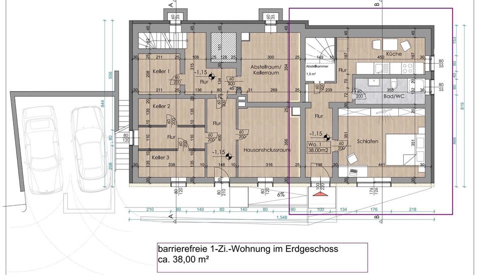 Erdgeschoßwohnung Warmensteinach - 1 Zimmer, 38 m&sup2;, 540&euro; | Angebot:26251072