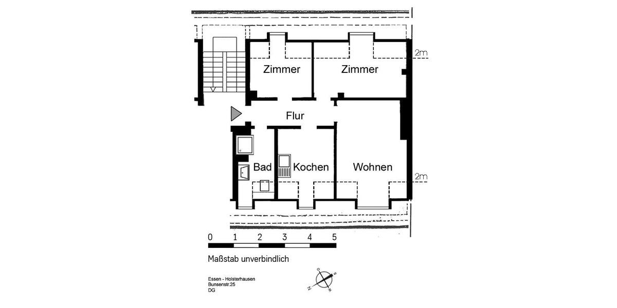 Dachgeschoßwohnung Essen Stadtbezirk III - 3 Zimmer, 78 m&sup2;, 671&euro; | Angebot:25131713