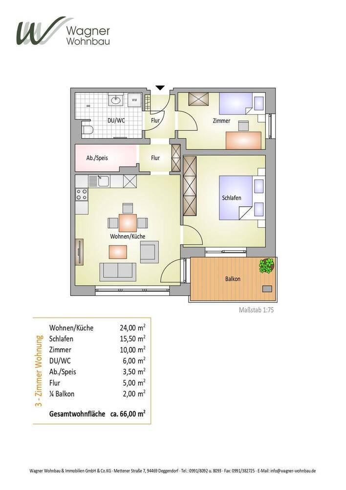 Alleinerziehende aufgepasst! - Moderne 3-Zimmer-Wohnung mit Balkon in Plattling - Wohnberechtigungsschein erforderlich!