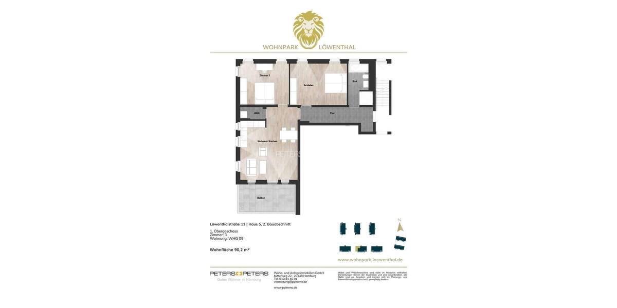 Etagenwohnung Schwerin Werdervorstadt - 3 Zimmer, 93 m&sup2;, 1.199&euro; | Angebot:24713320