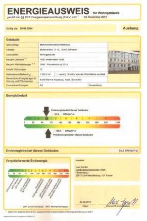Etagenwohnung Schwerin - 2 Zimmer, 53 m&sup2;, 660&euro; | Angebot:26637148