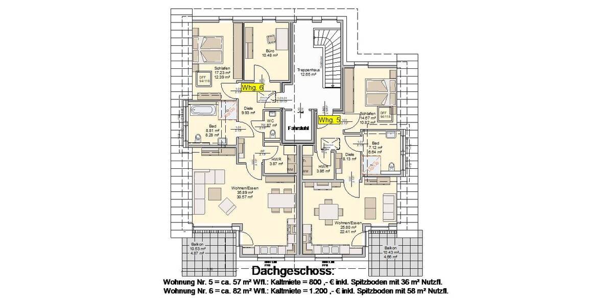 Etagenwohnung Herford Innenstadt - 3 Zimmer, 82 m&sup2;, 1.200&euro; | Angebot:26751717