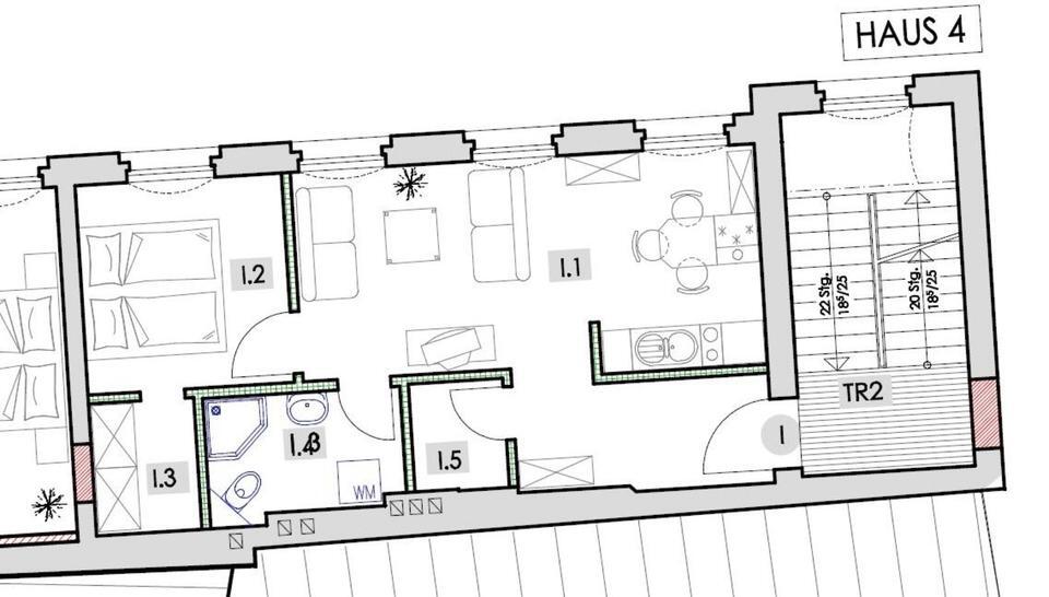 Möblierte Wohnung im Herzen der Stadt zimmer