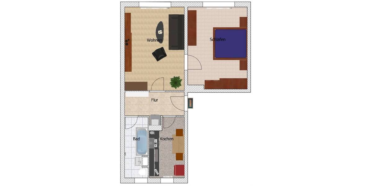 Etagenwohnung Hainichen - 2 Zimmer, 45 m&sup2;, 263&euro; | Angebot:26393381
