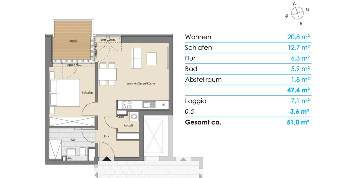Luxuriöse, möblierte 2-Zimmer Wohnung mit Balkon an der Förde 2 zimmer