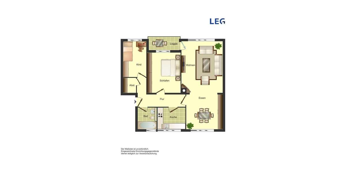 Etagenwohnung Minden Bärenkämpen - 3 Zimmer, 68 m&sup2;, 559&euro; | Angebot:27286357