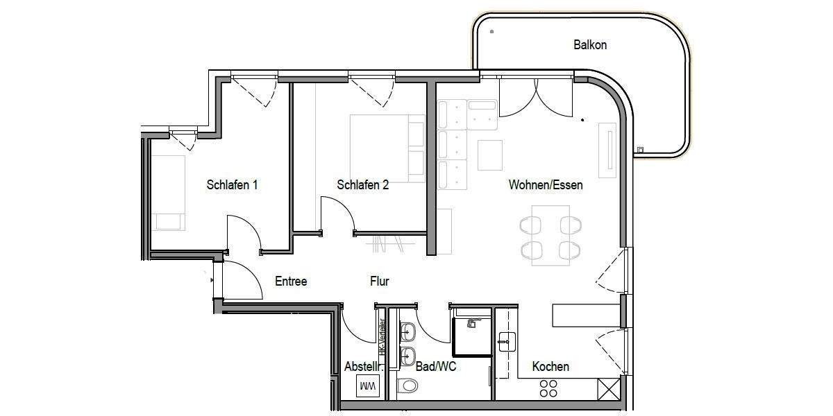 Etagenwohnung Stuttgart Untertürkheim - 3 Zimmer, 89 m&sup2;, 1.590&euro; | Angebot:23059545