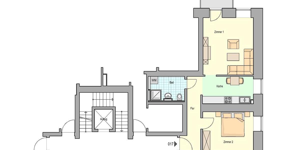Etagenwohnung Oschatz - 2 Zimmer, 56 m&sup2;, 340&euro; | Angebot:24857129