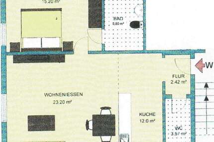 Wohnung Unterwaldhausen - 2 Zimmer, 62 m&sup2;, 645&euro; | Angebot:24701614